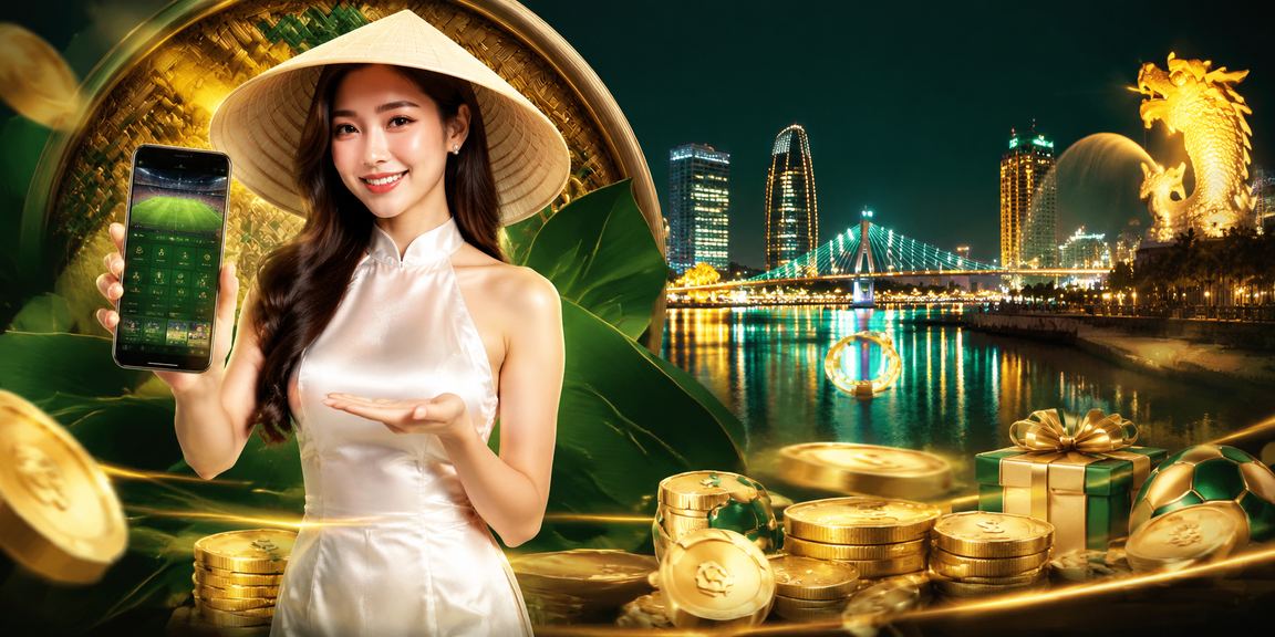 Người chơi VIP tại Đà Nẵng nhận thưởng với hình ảnh nón lá Việt Nam bên bãi biển