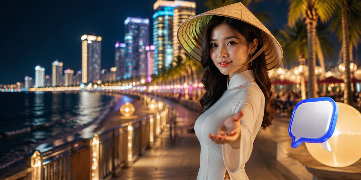 Không khí giải trí casino và cá cược tại Nha Trang với hình ảnh nón lá truyền thống Việt Nam